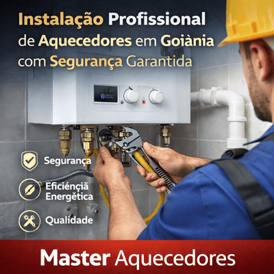 Instalação profissional de aquecedor residencial em Goiânia realizada pela Master Aquecedores com foco em segurança, eficiência energética e qualidade